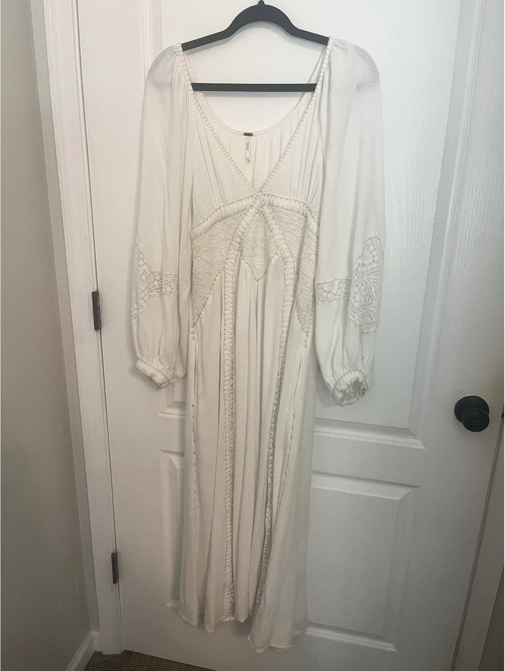 Free People Southwest Lace Maxi Dress Cream Ivory White Size Small